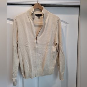 Brooks Brothers Supima Cotton Zip Up Sweater Cardigan Size M